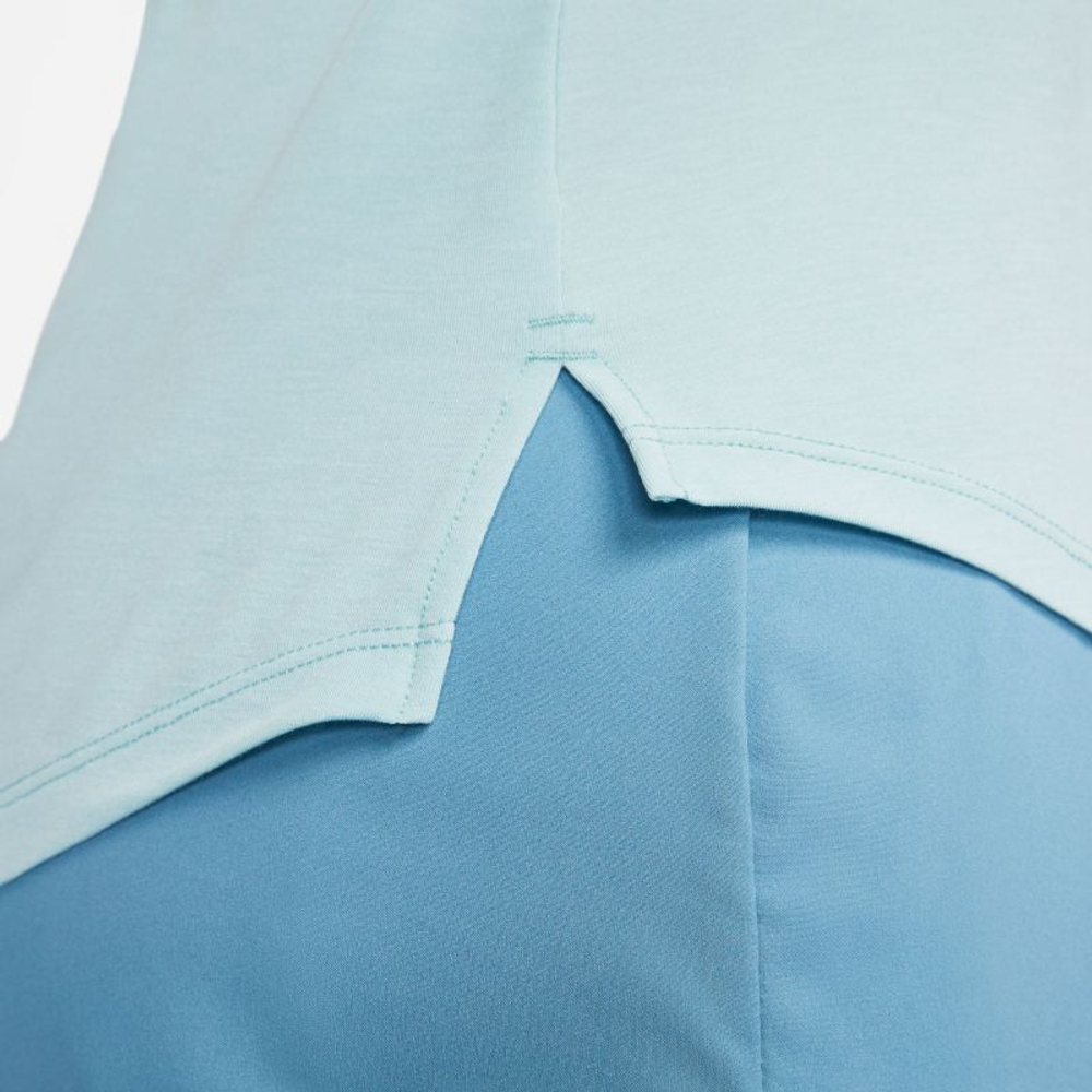 Женская теннисная футболка (dł. Рукава) Nike Dri-Fit One Luxe Lon Sleeve Top - ocean bliss/reflective silver