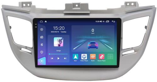Магнитола для Hyundai Tucson 2016-2018 (рамка серебро) - Parafar PF546RN2K на Android 13, Быстрая, QLED+2K, CarPlay, 4G SIM-слот