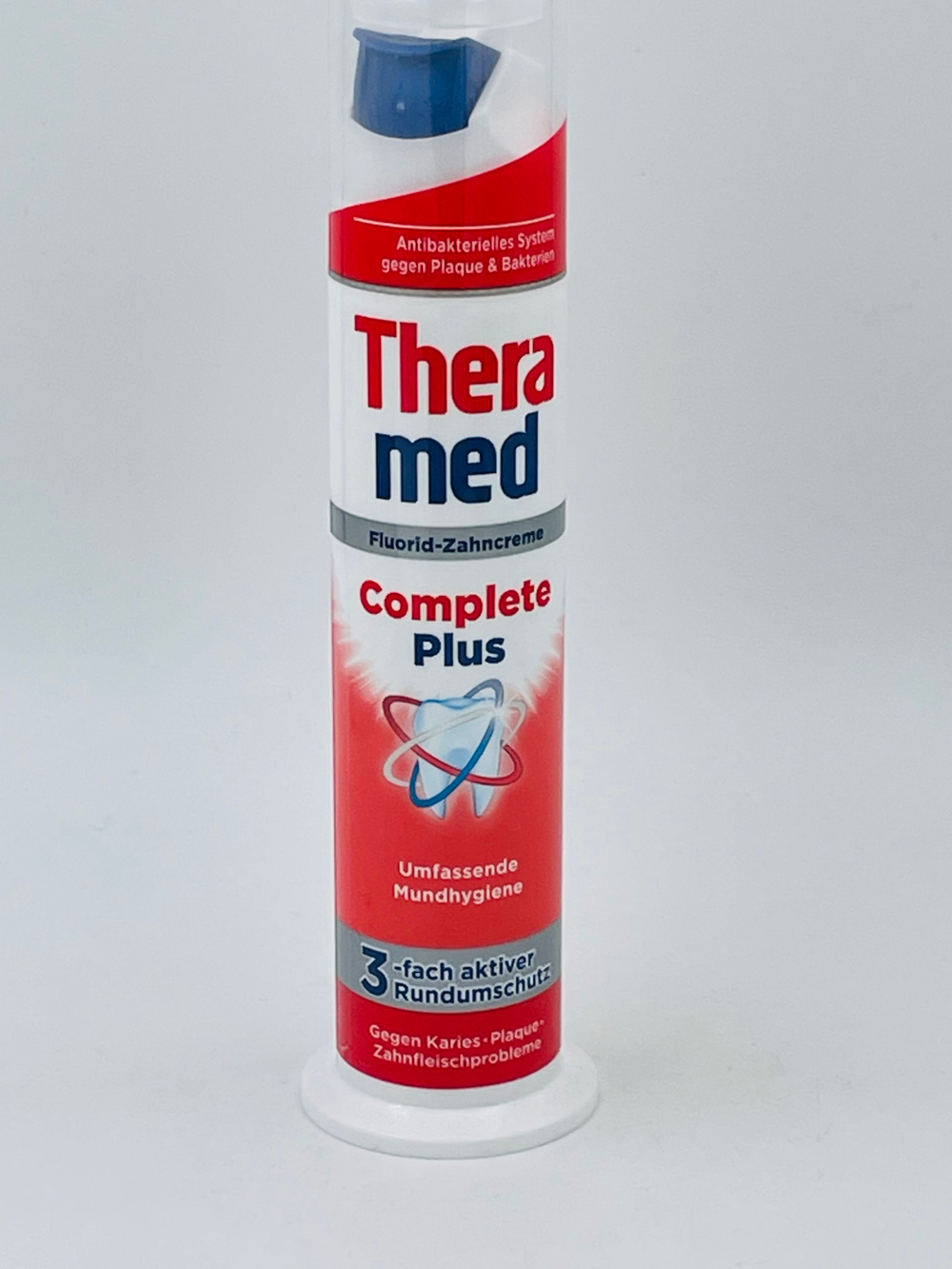Зубная паста Theramed Complete Plus с 3-кратной защитой, с дозатором, 100 мл (из Финляндии)