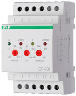 Реле контроля напряжения CP-731 3-фазн. 3х400/230+N 2х8А 1Z 1R IP20 с сигнализацией о нарушении режимов