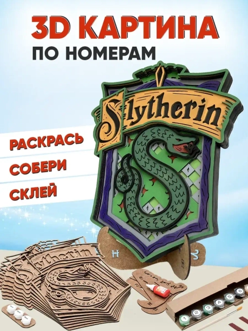 3D Картина по номерам Слизерин