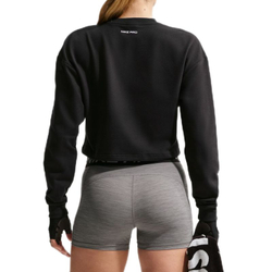 Женская теннисная толстовка Pro Dri-Fit Crew Neck French Terry - black/metallic silver/white
