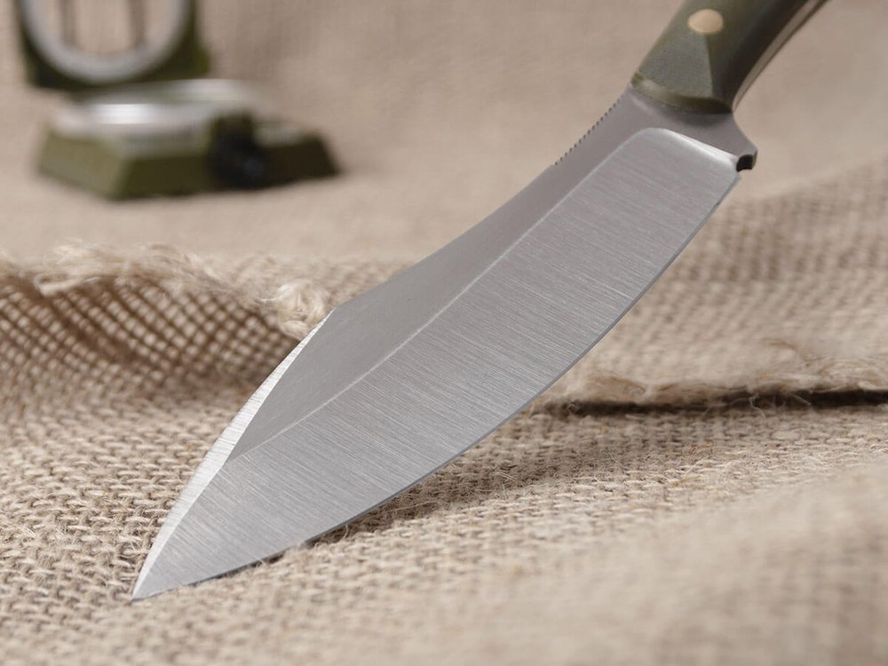 Нож для бушкрафта "Канадец", сталь VG-10/Elmax, рукоять G10 (олива)