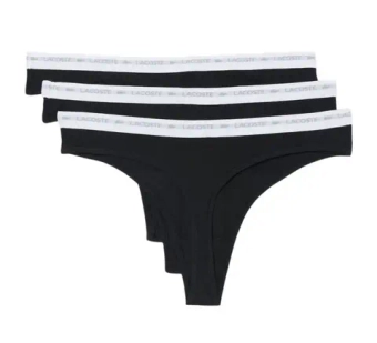 Женские трусики Lacoste Elastic Cotton Thongs 3P - lyse/burgundy/black