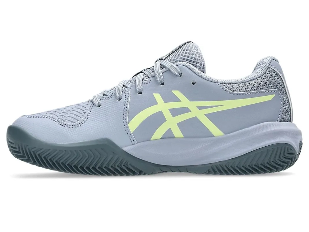Детские теннисные кроссовки Asics Gel-Resolution X GS Clay - grey blue/pistachio