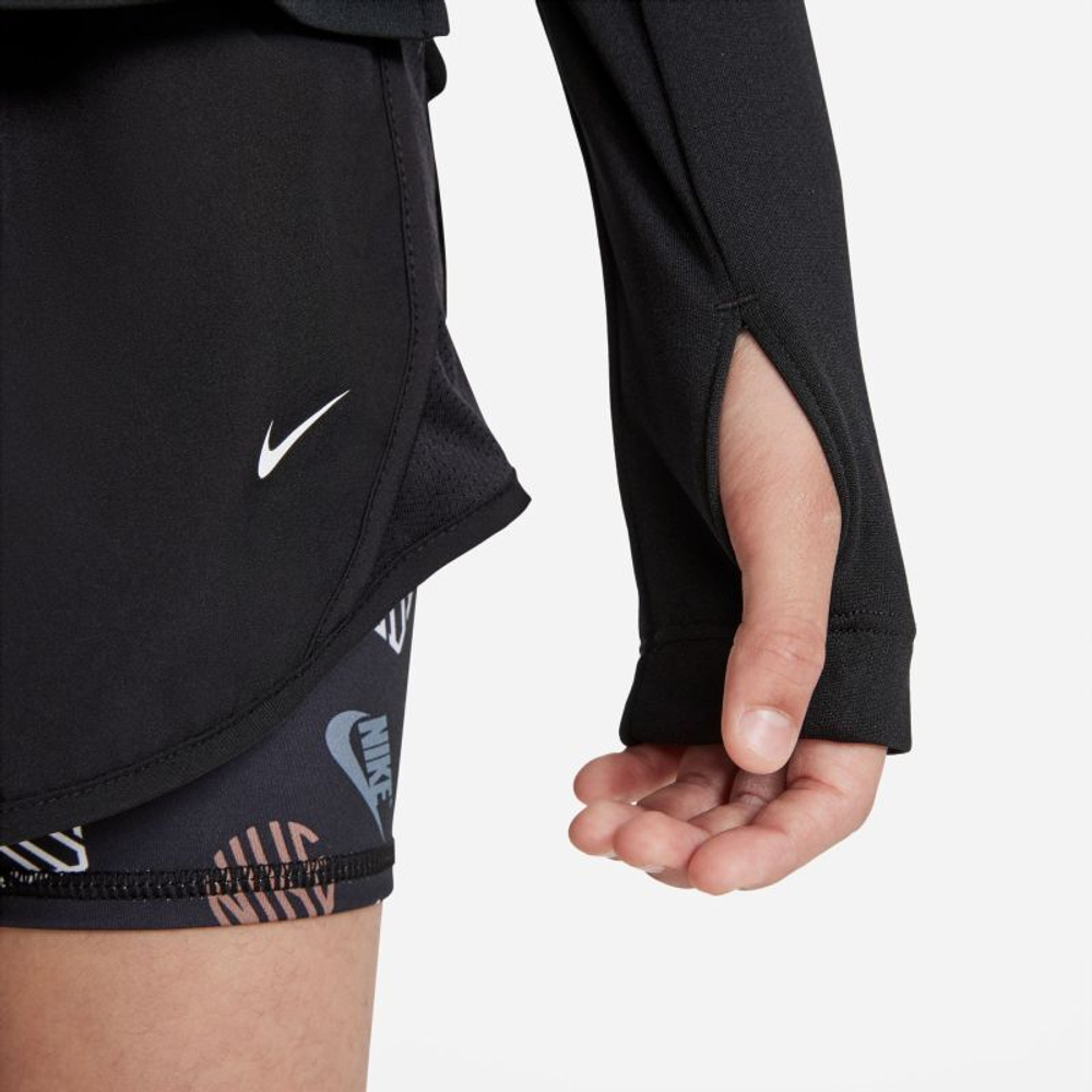 Футболка для девочки теннисная Nike Dri-Fit Long Sleeve Running Top - black