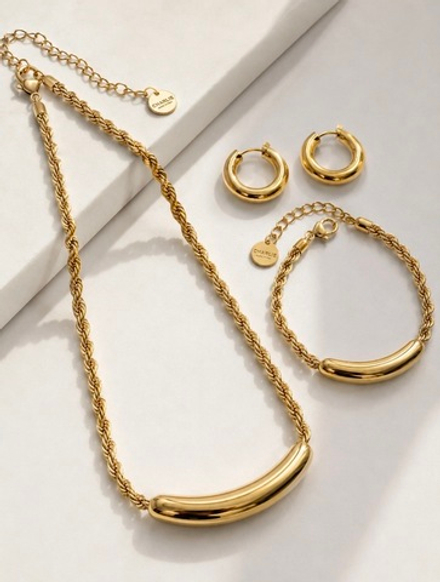Серьги конго 1,9 см, оттенок золото