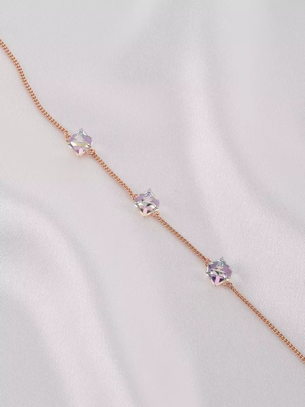 Браслет Миражи с сиреневыми кристаллами Swarovski