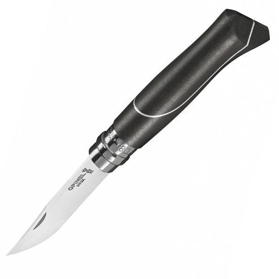 Складной нож Opinel №8 Ellipse, рукоять африканское дерево с алюминиевой вставкой, футляр, 002347 c клинком из стали Sandvik™ 12С27, рукоять дерево (Африканское)