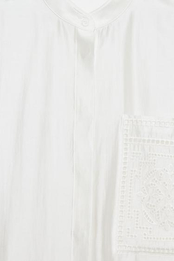 ZARA РУБАШКА С ВЫШИВКОЙ И КАРМАНОМ — ZW COLLECTION, БЕЛЫЙ