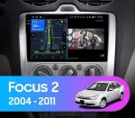 Магнитола для Ford Focus II 2004-2011 (кондиционер) - Kuberg OL-9201-M QLed+2K, Android 13, Быстрейшая, CarPlay, 4G SIM-слот
