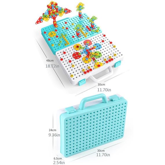 249pcs creative DIY assembly 3D puzzle with screw driver mosaic puzzle toy box for kids