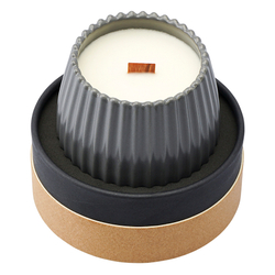Свеча ароматическая Tkano Edge Vetiver & Black Cypress серая 60ч