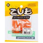 Приманка ZUB-TWIST-NANO 30мм-15шт, (цвет 250) морковный с блестками