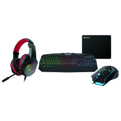 Клавиатура и мышь комплект Intro GXZ990 игровой 1200-3600dpi + коврик + гарнитура черный | Intro