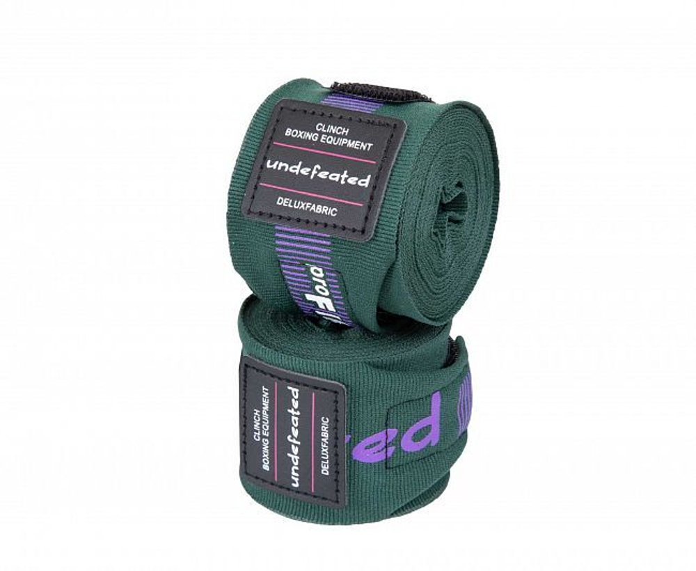 Бинты боксерские Clinch Boxing Hand Wrap Undefeated темно-зеленые C240