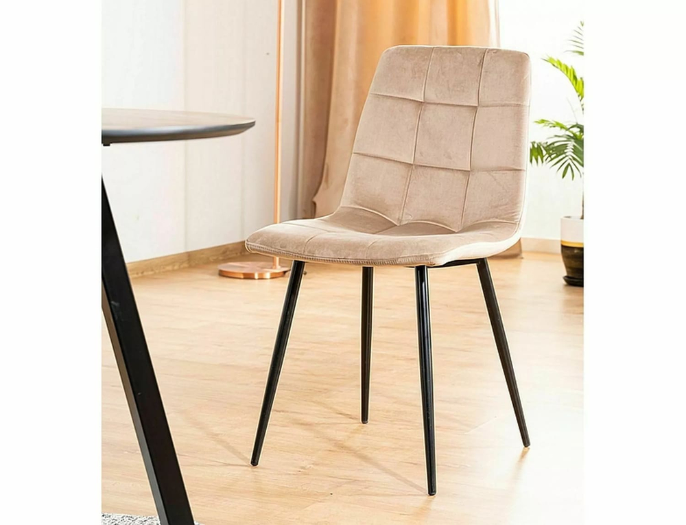 Стул SIGNAL MILA Velvet Bluvel 28 бежевый/черный