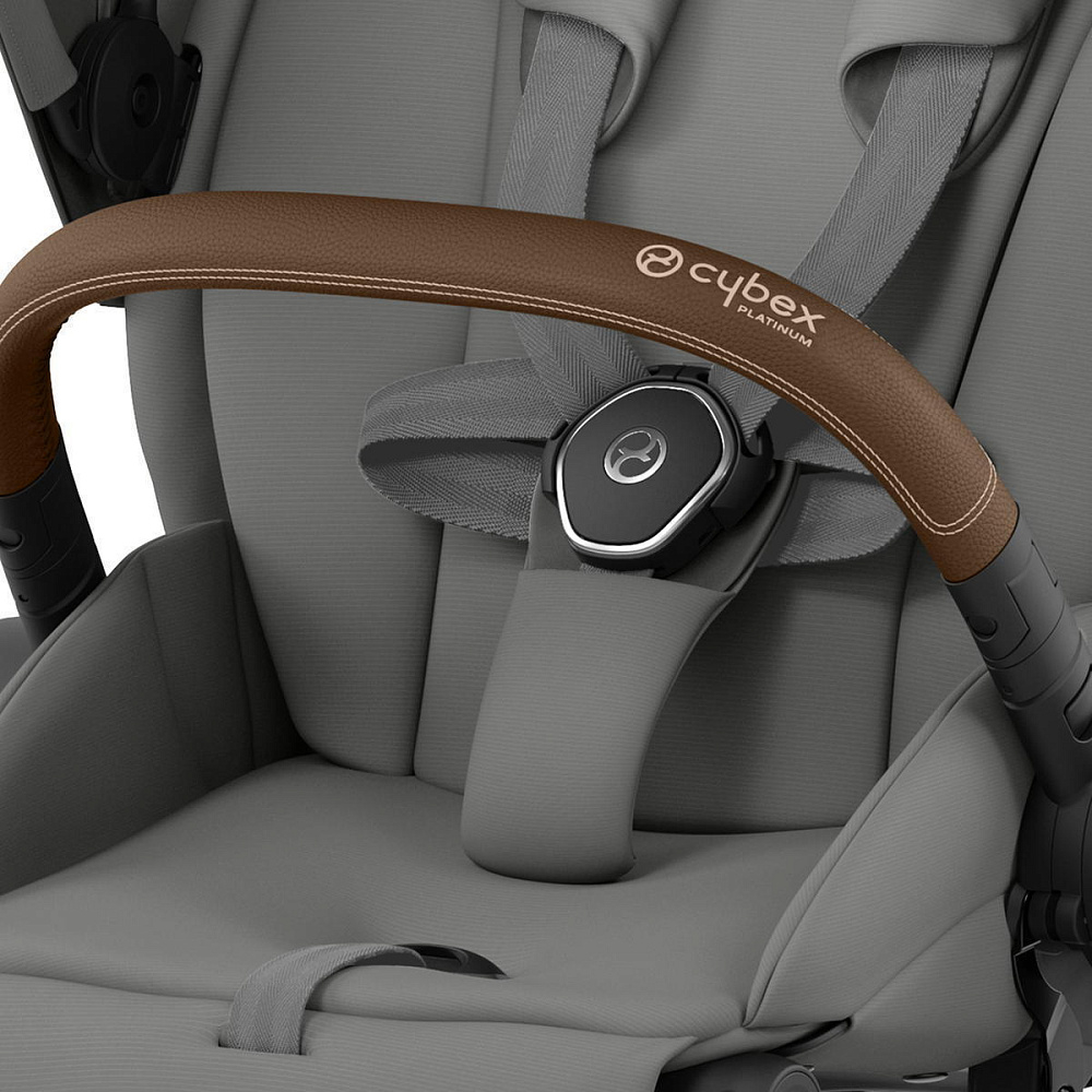 Коляска 3 в 1 Cybex Priam IV Chrome Brown complete и автокресло Aton S2 i-Size Hibiscus Red Mirage Grey