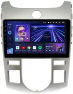 Магнитола для KIA Cerato 2 2008-2013 (климат, рамка серебро) - Teyes CC3 на Android 10, Быстрая, QLED, CarPlay, 4G SIM-слот