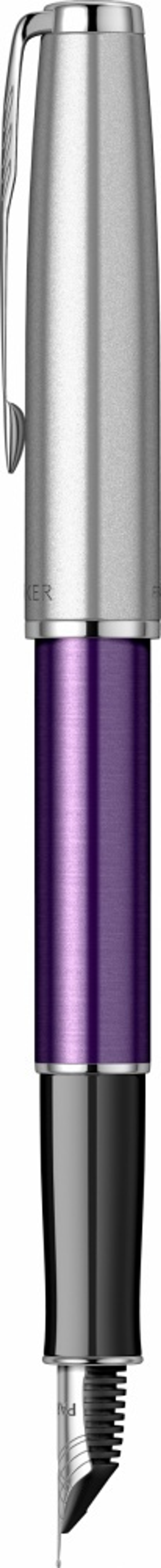 Перьевая ручка Parker Sonnet Essentials Violet SB Steel CT 2169366, перо: F, цвет чернил black, в подарочной упаковке.