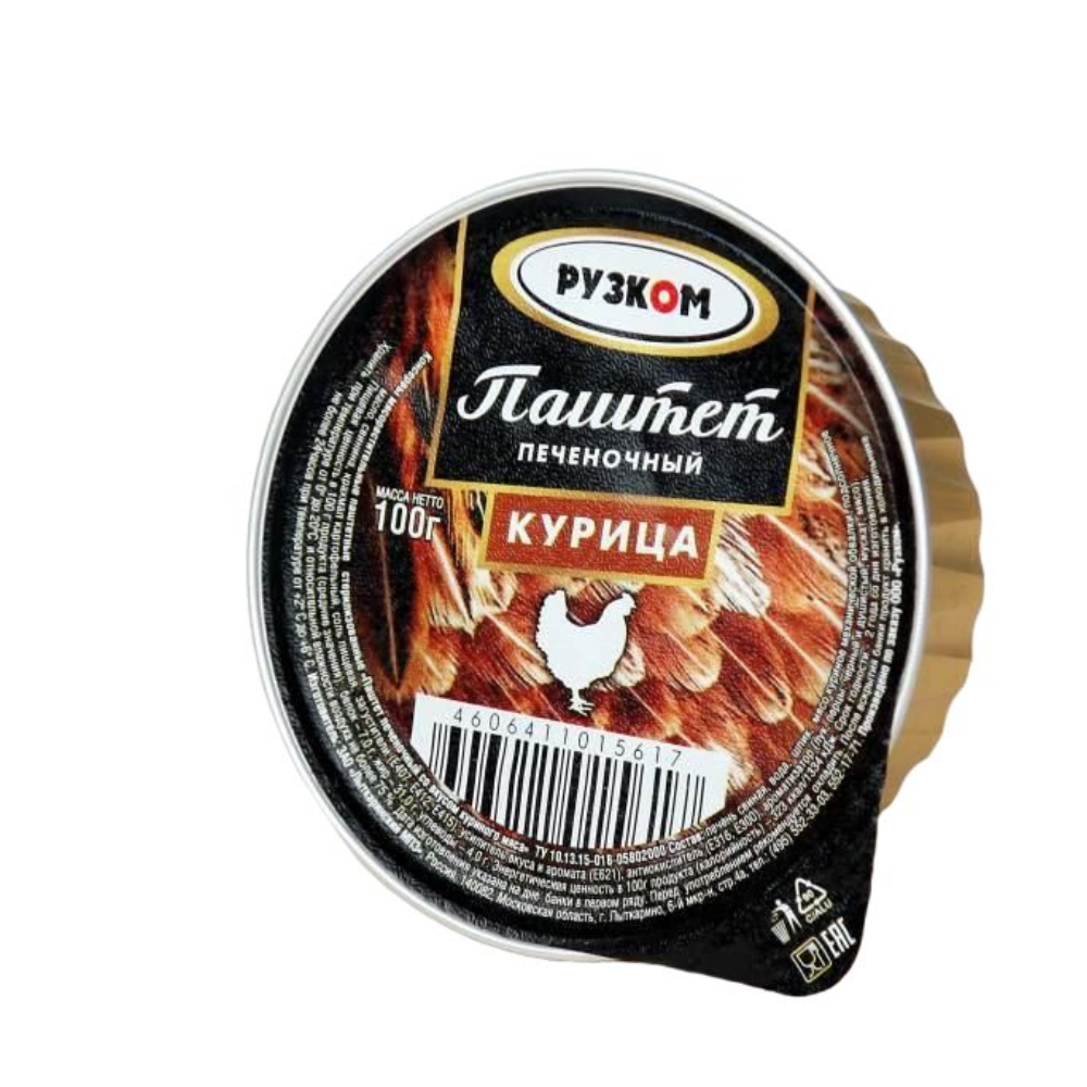 Паштет печеночный курица Рузком 100 гр