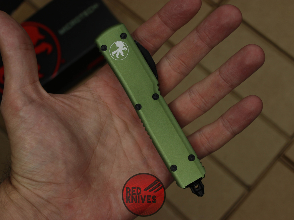 Нож Microtech Ultratech Helhound H/E - зеленая рукоять, сатин клинок + запчасти RK-360