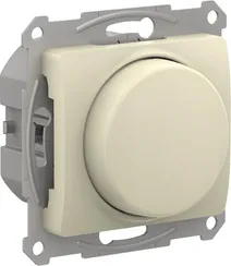 Светорегулятор поворотно-нажимной, LED, RC, 400 Вт Systeme Electric Glossa Бежевый GSL000223