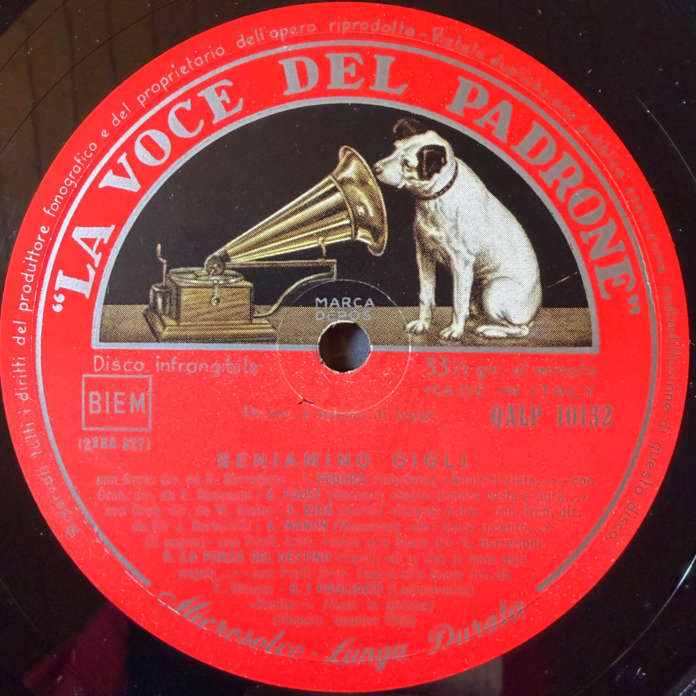 Beniamino Gigli ‎– Beniamino Gigli (Италия 1960г.)