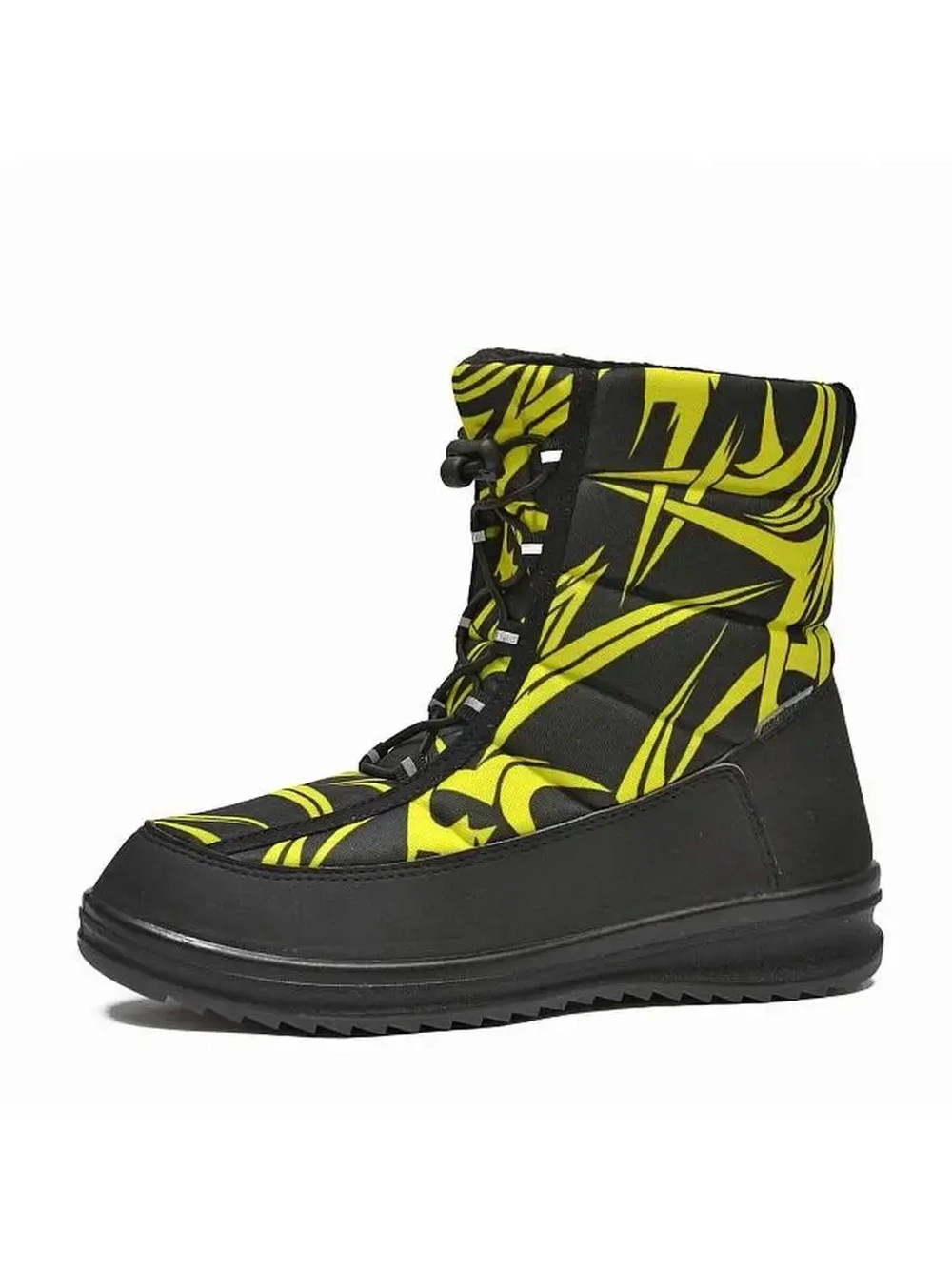 Сапоги женские Nordman Click на шнуровке из резинки с фиксатором, Absraction Black and Yellow