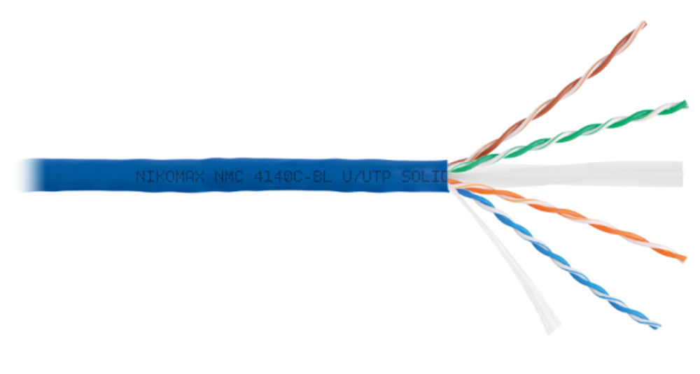 Кабель витая пара U/UTP 6 кат. 4 пары NikoMax NMC 4140C-BL