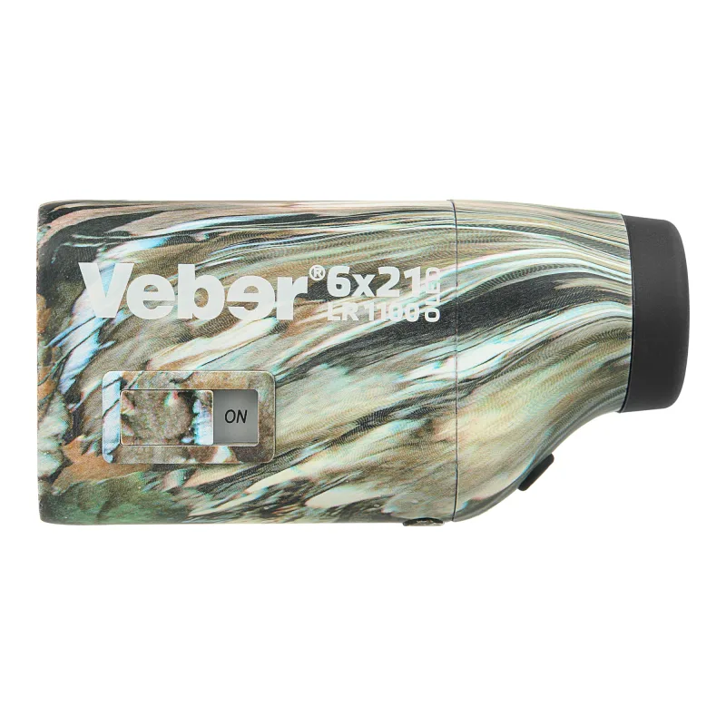 Лазерный дальномер Veber 6x21 LR 1100 OLED - вид сбоку, камуфляжный корпус