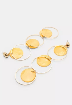 STRADIVARIUS Серьги с контрастным кругом, золотой