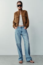 БОМБЕР ИЗ ИСКУССТВЕННОЙ ЗАМШИ — ZARA