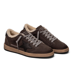 Men’s Ball Star Shearling in Dark Brown Suede With Dark Brown Leather Star and Heel Tab