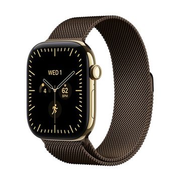Смарт-часы Apple Watch Series 12 GPS + Cellular 46mm Radiant Gold Titanium, Dark Bronze Milanese Loop, размер