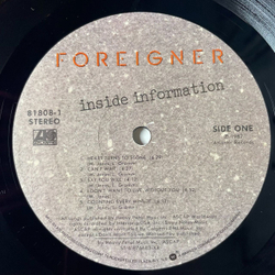 Винтажная виниловая пластинка LP Foreigner Inside Information (USA 1987) The Beat Of My Heart