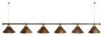 Лампа STARTBILLIARDS 6 пл. (плафоны зеленые,штанга зеленая,фурнитура золото)