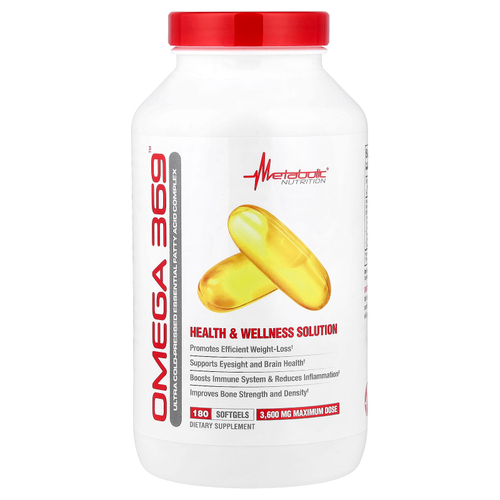 Metabolic Nutrition, омега 369, 180 капсул (1200 мг в 1 капсуле)