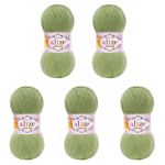 Пряжа Alize (Ализе) Cotton Gold / уп.5 мот. по 100 г, 330м, 485 зеленый A