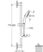 Душевой гарнитур GROHE Vitalio Start 110, 2 режима струи (rain, jet) (269542431)