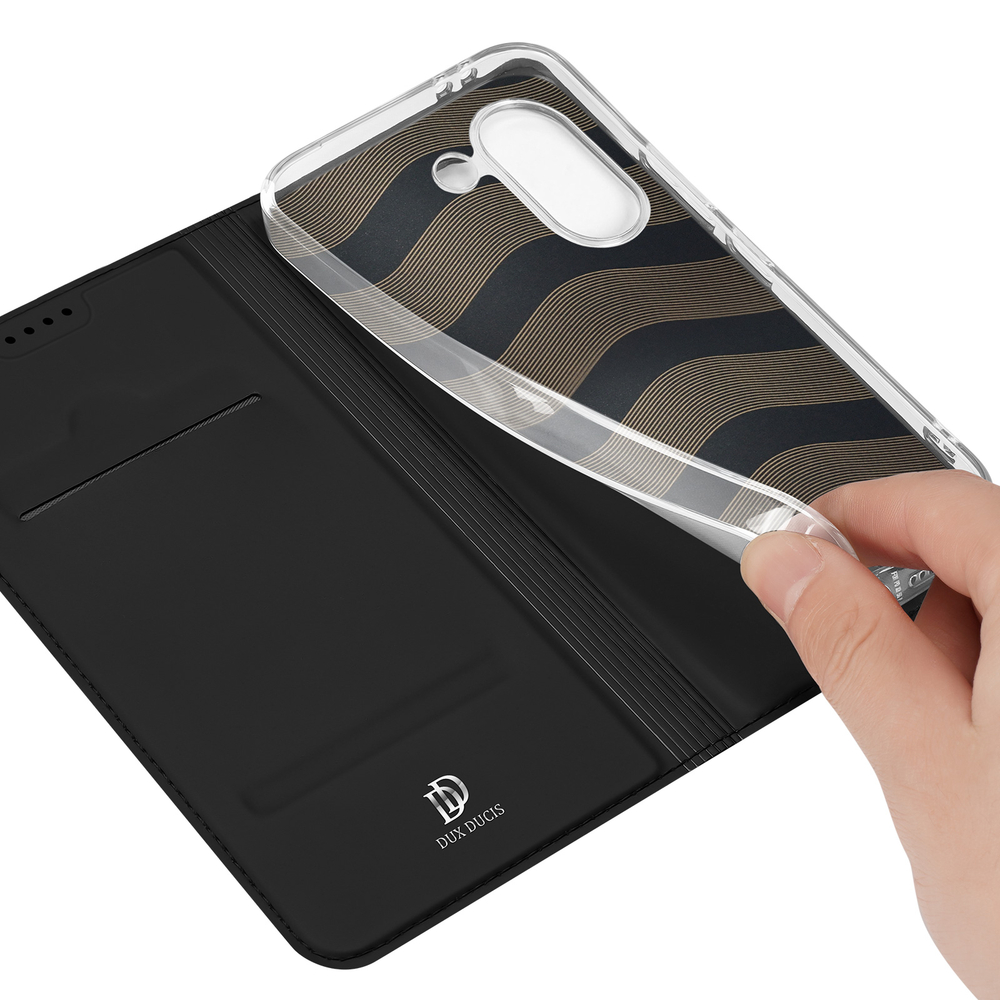 Чехол книжка черного цвета для смартфона Xiaomi Redmi Turbo 5 и Poco X8 Pro, серия Skin Pro Series от Dux Ducis