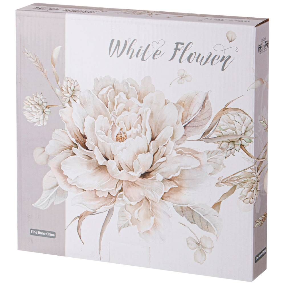 НАБОР ТАРЕЛОК ОБЕДЕННЫХ LEFARD "WHITE FLOWER" 2 ШТ. 25,5 СМ СЕРЫЙ (КОР=12НАБ.)
