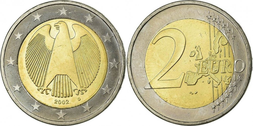 Германия 2 евро, 2002-2006 XF
