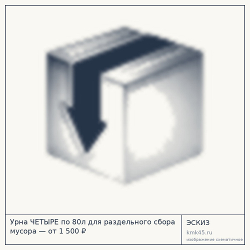 Урна ЧЕТЫРЕ по 80л для раздельного сбора мусора — от 1 500 ₽