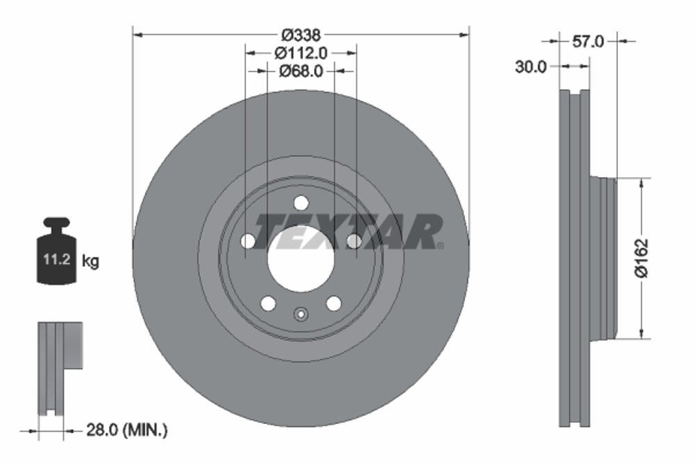 TEXTAR - 92282605-TET - Brake Disc