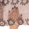 Вышивка на сетке кофе/серебристый пион 20 см