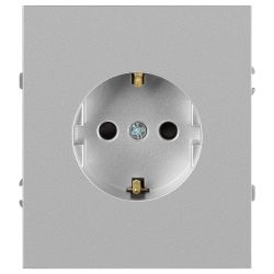 Розетка ЭРА Arktik 16-2101-03 с заземлением 2P+E Schuko 16А-250В алюминий | Эра Arktik