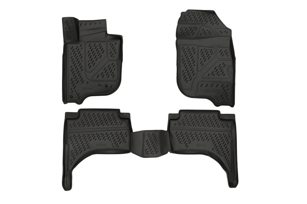 Коврики 3D в салон MITSUBISHI L200, 2015->, 4 шт. (ПУ, повышенная износостойкость)