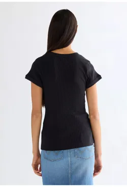 Футболка женская WRANGLER CAPPED RIB SHIRT BLACK
