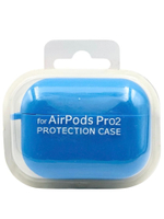 Силиконовый чехол для AirPods Pro 2 c карабином синий